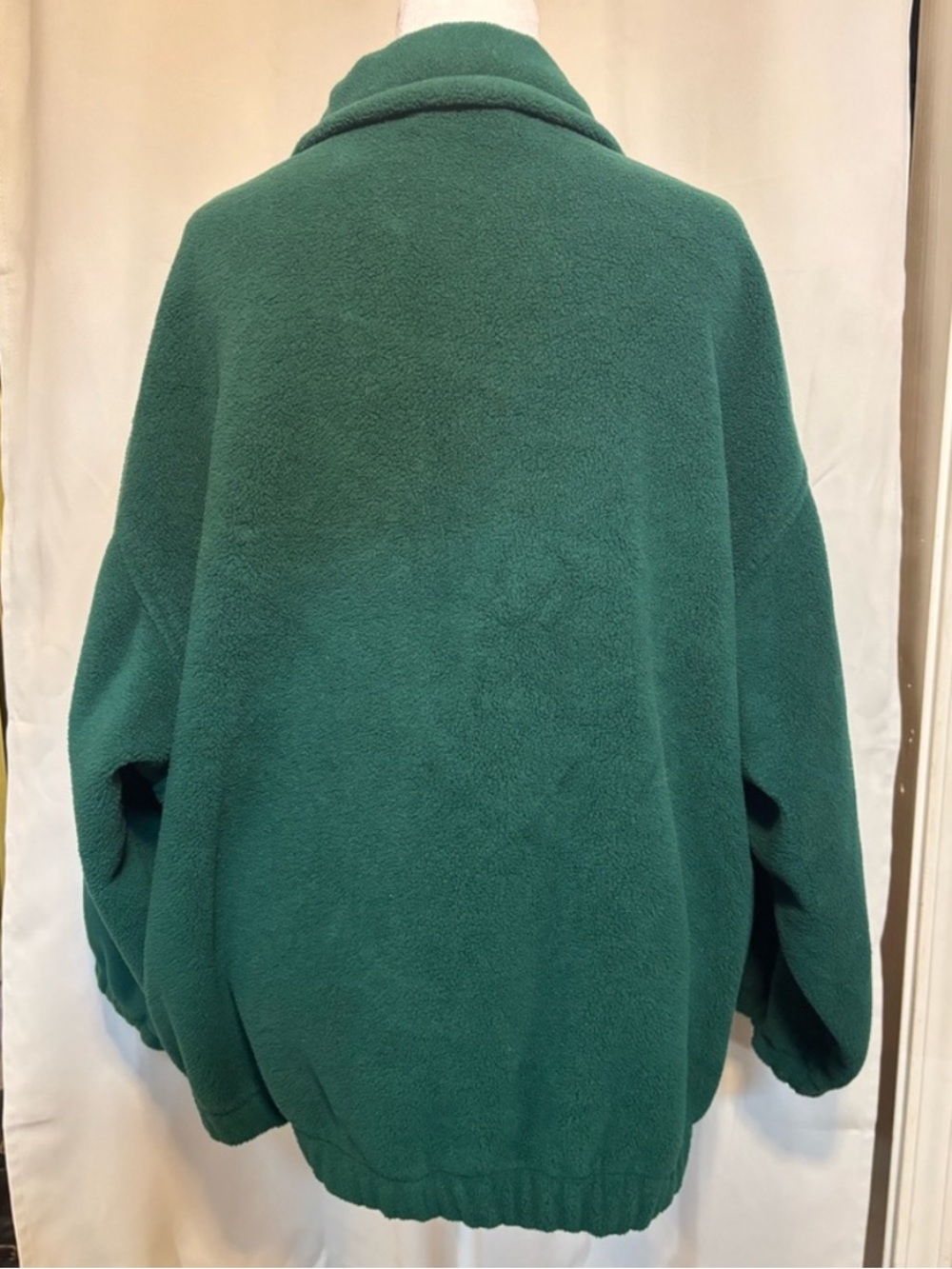 Vintage LL Bean EBTek Fleece Jacket Green Purple Full Zip Hooded Mens XL Travel - Picture 2 of 7